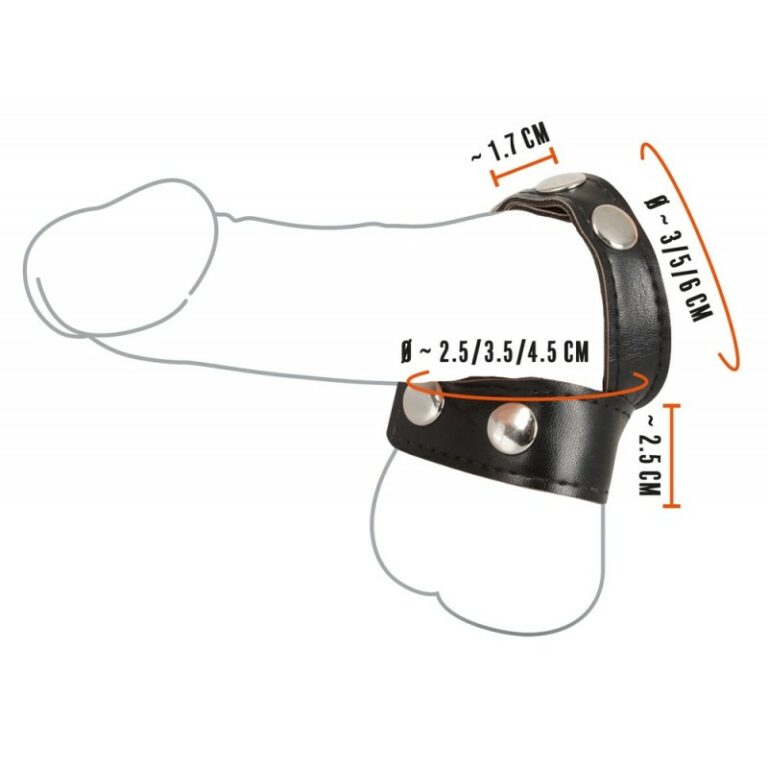 PU Cock Strap Ball Stretcher - Image 3