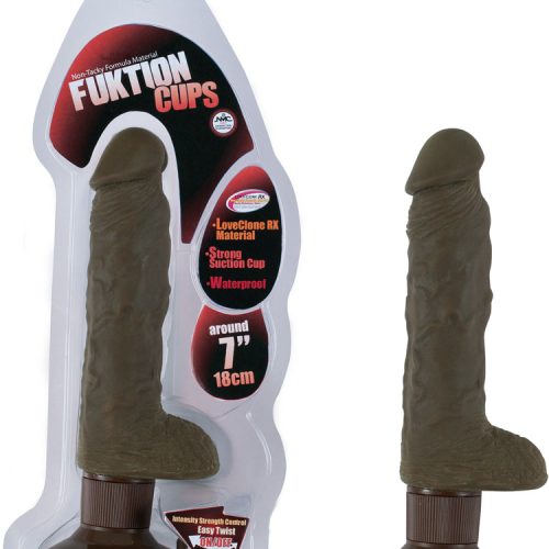 Fuktion Cups Black 7 inch Multi-Speed Vibrator with Suction Cup