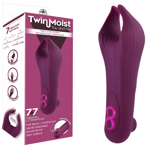 Twin Moist Multi Functional Rechargeable Vibrator Stimulator - Image 2