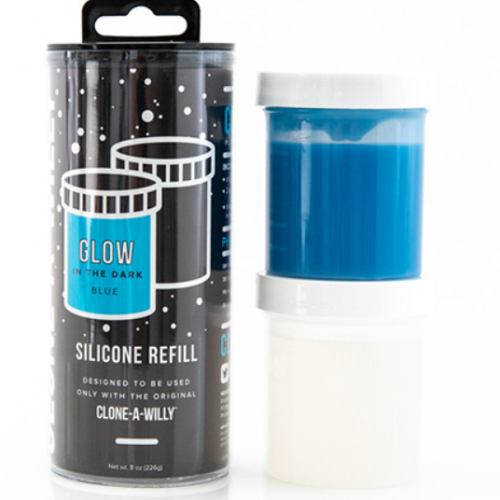 Clone-A-Willy – Refill Glow in the Dark Blue Silicone