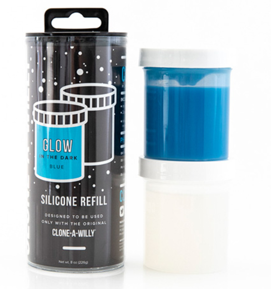 Clone-A-Willy – Refill Glow in the Dark Blue Silicone